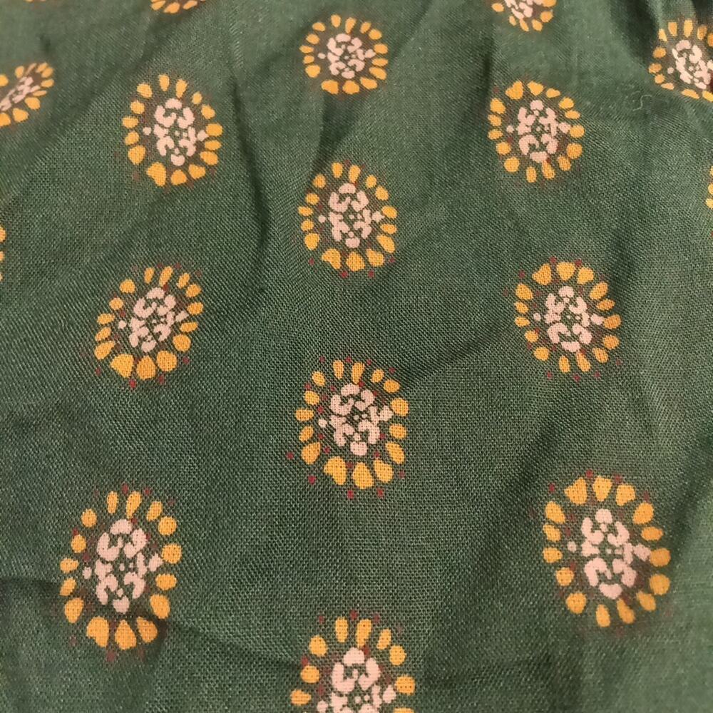 Maeve by Anthropology Women's Green Floral Blouse Roll Tab Sleeve S 100% Modal - Picture 7 of 7